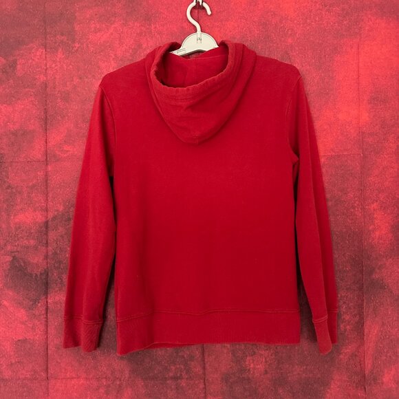 AEROPOSTALE MEN'S AERO LOGO POPOVER HOODIE IN RED FLEECE FABRIC, SIZE S (SMALL) - Picture 3 of 10